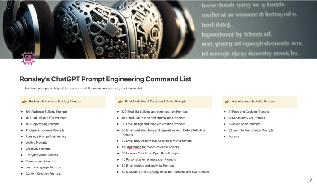 Ronsley's Prompt Engineering Command List